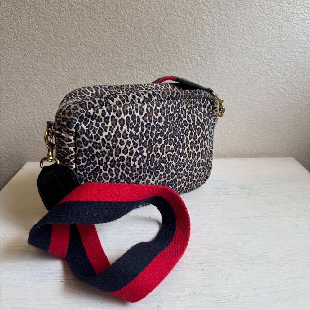 Clare V Midi Sac Leopard Suede with Crossbody Strap